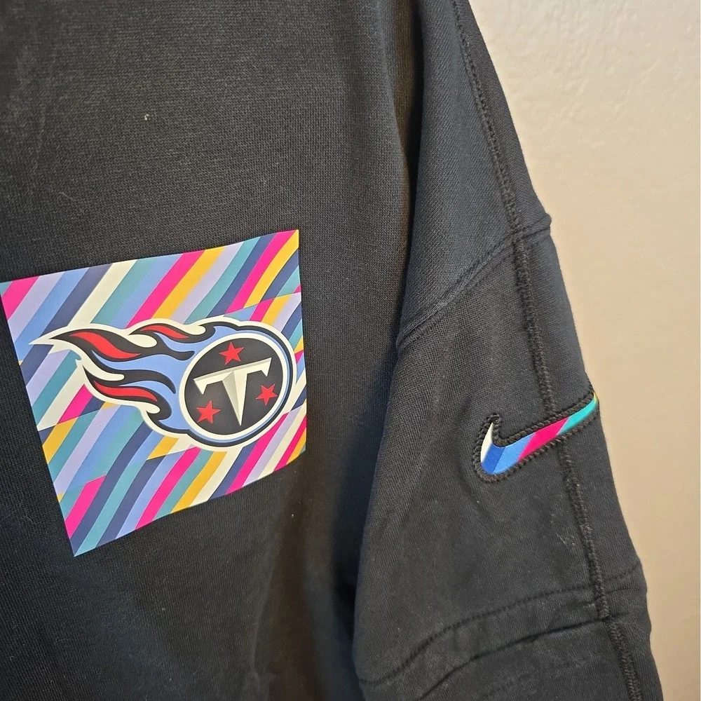 Nike Crucial Catch Cancer Hoodie Large On Field Apparel Tennessee Titans NFL